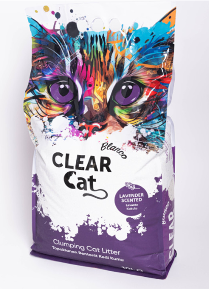 ClearCat Blanco Cat Litter – Lavender Scent – 10L Premium Clumping Bentonite
