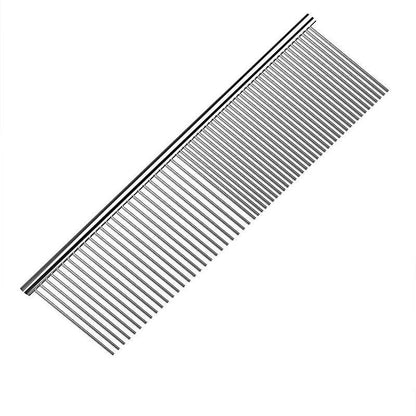Stainless Steel Pet Grooming Comb – Round Teeth Metal Brush for Dogs & Cats (S: 16 × 3 cm)