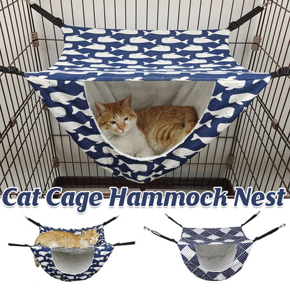 Cat Hanging Hammock Bed – Soft Cage Nest for Small Pets - Blue Whale