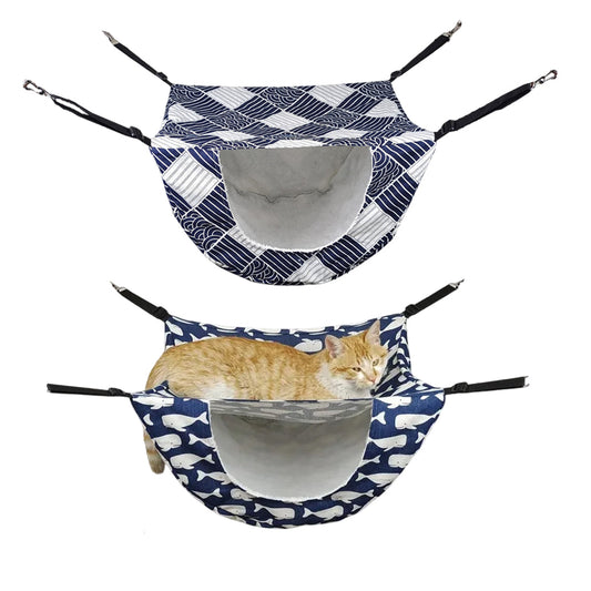 Cat Hanging Hammock Bed – Soft Cage Nest for Small Pets - Blue Whale