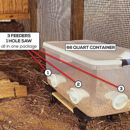 Poultry DIY PVC Gravity-Fed Chicken Feeder Kit