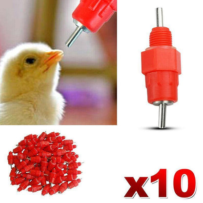 10 PCS Automatic Nipple Water Valves for Poultry & Ducks