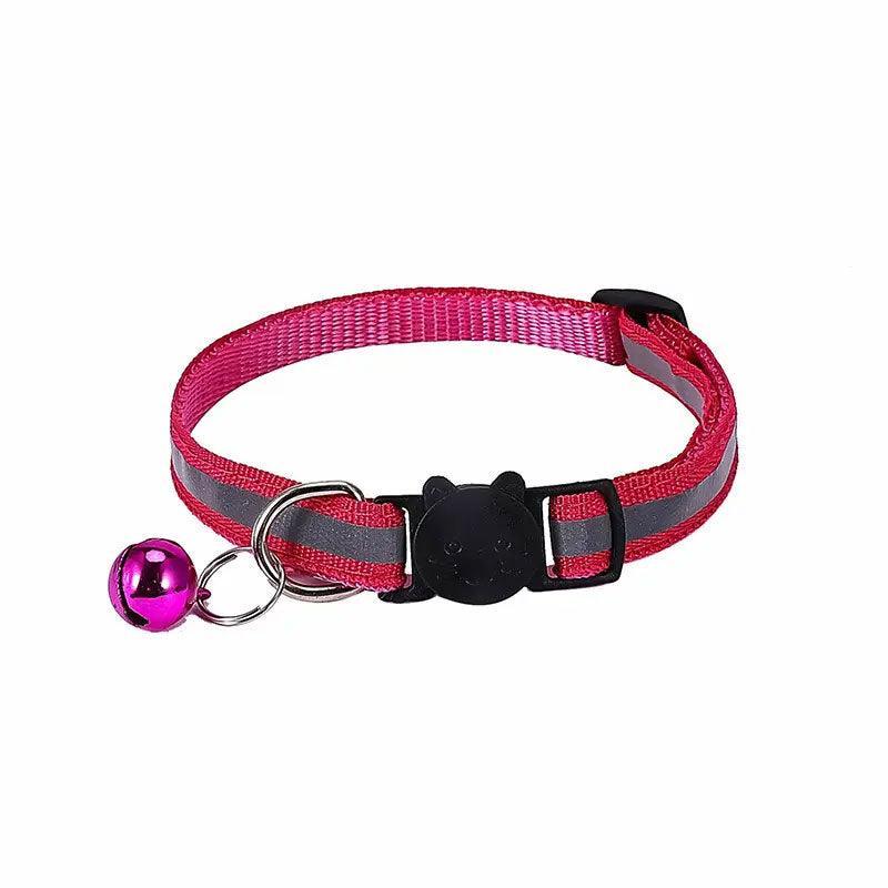 Reflective Cat Collar with Breakaway Buckle and Bell Adjustable for Small Pet Use - Light Purple