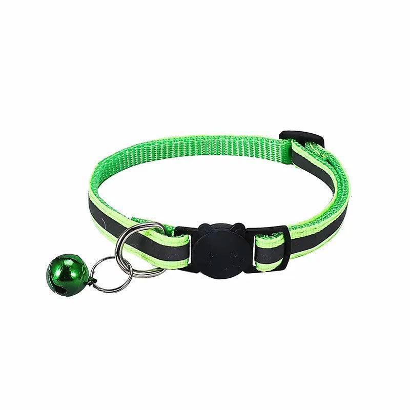 Reflective Cat Collar with Breakaway Buckle and Bell Adjustable for Small Pet Use - Light Purple
