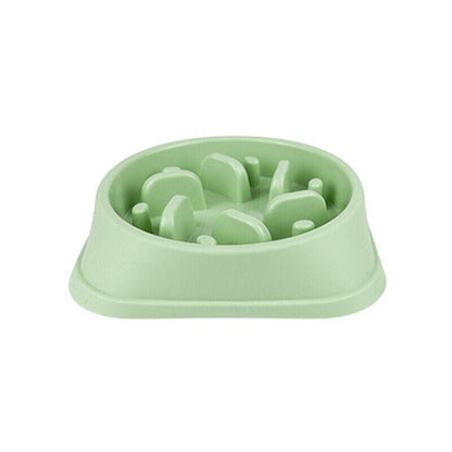 Dog-Bowl Dishes Slow-Feeder Large Pet-Eat Dogs Food-Nonslip Interactive - Blue