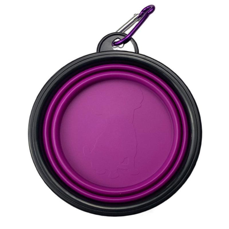 Collapsible Silicone Pet Bowl for Cat Dog Portable Food and Water Feeder - Orange