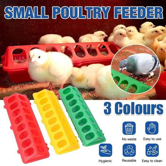 30cm Feeder Storage Trough Quail Drinker Plastic Wild Stable Chick Birds Pigeons  - Red