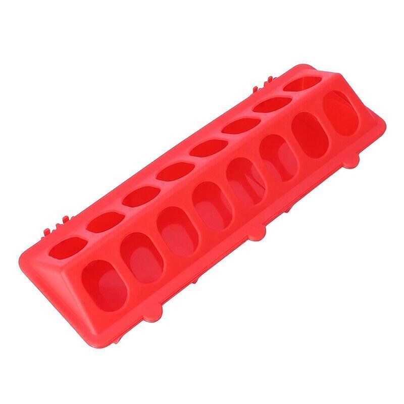 30cm Feeder Storage Trough Quail Drinker Plastic Wild Stable Chick Birds Pigeons  - Red