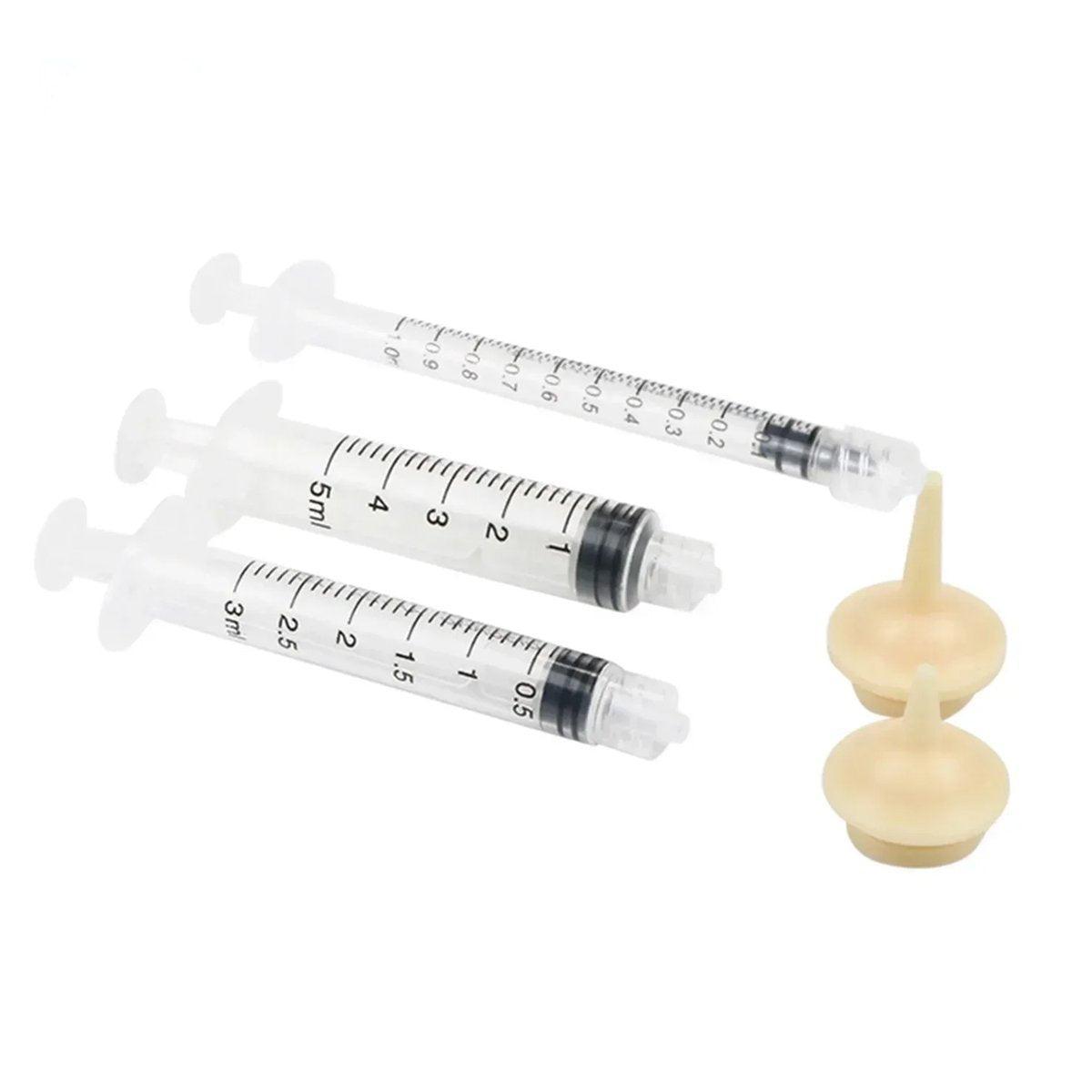 Kitten & Puppy Nursing Syringe Feeding Set with Silicone Nipples – Medium (M-4PCS)