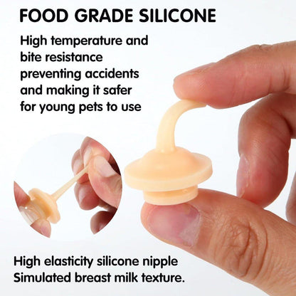 Kitten & Puppy Feeding Syringe Set with Silicone Nursing Nipples – Cat & Dog Pet Feeder (S-5PCS)