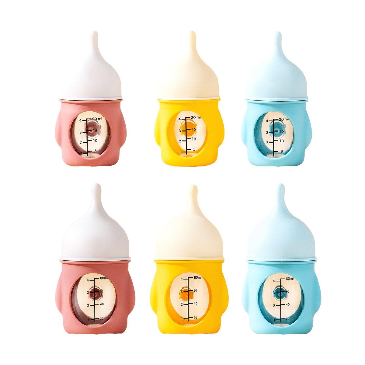 Silicone Pet Milk Feeding Bottle with Scale for Small Puppies and Kittens 20ml 80ml - 20ml-Pink
