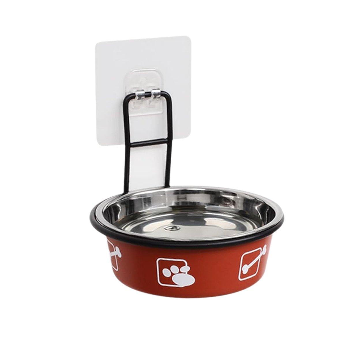 Stainless Steel Pet Bowl Hanging Cat Food Water Bowl Durable for Dogs and Cats - Blue-12cm