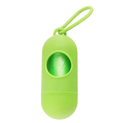 Portable Dog Waste Bag Dispenser with Refill Rolls for Pet Walking Cleanup - Light Blue + Dark Blue