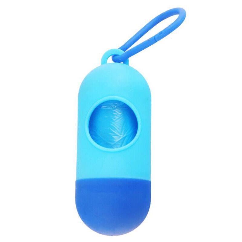Portable Dog Waste Bag Dispenser with Refill Rolls for Pet Walking Cleanup - Pink