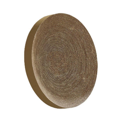 Cat Scratcher Lounge Bed Toy 40cm Round Foldable Cardboard Pad with Ball Track - Green