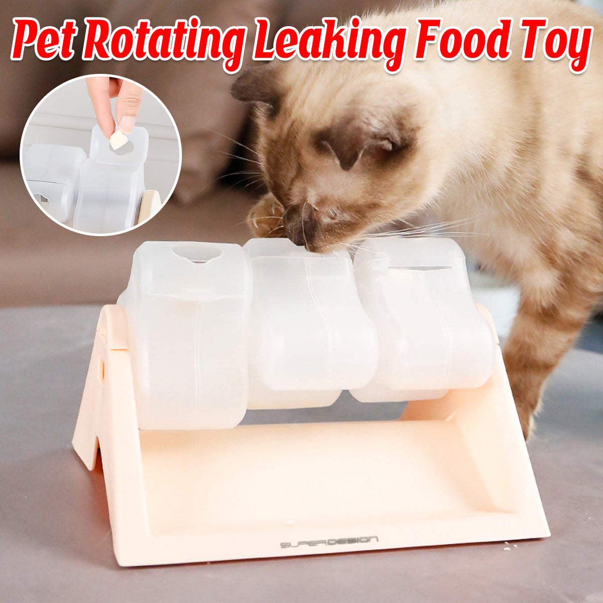 Cat Puzzle Feeder Toy – Rotating Treat Dispenser