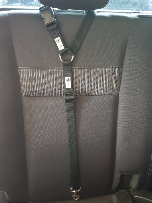 Moondidley Pets Dog Seatbelt Headrest Restraint – Adjustable Car Safety Travel Strap | Durable Nylon | Black