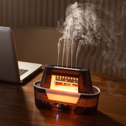 Black 300ml Ultrasonic Aroma Diffuser – Cracked Light Design Cool Mist Humidifier with Timer for Home & Office
