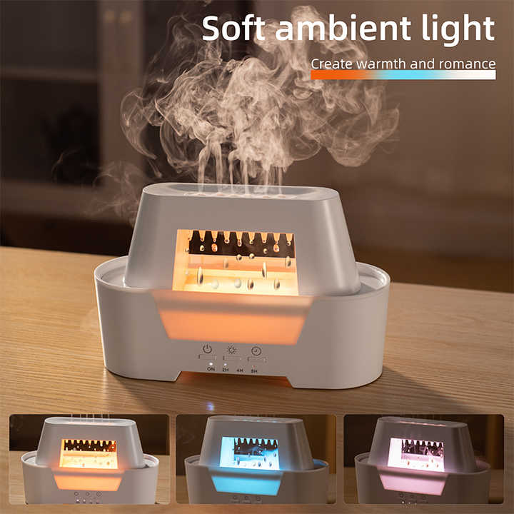 Black 300ml Ultrasonic Aroma Diffuser – Cracked Light Design Cool Mist Humidifier with Timer for Home & Office