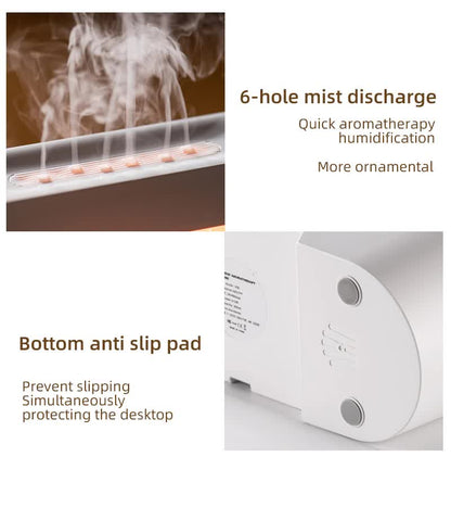 Black 300ml Ultrasonic Aroma Diffuser – Cracked Light Design Cool Mist Humidifier with Timer for Home & Office