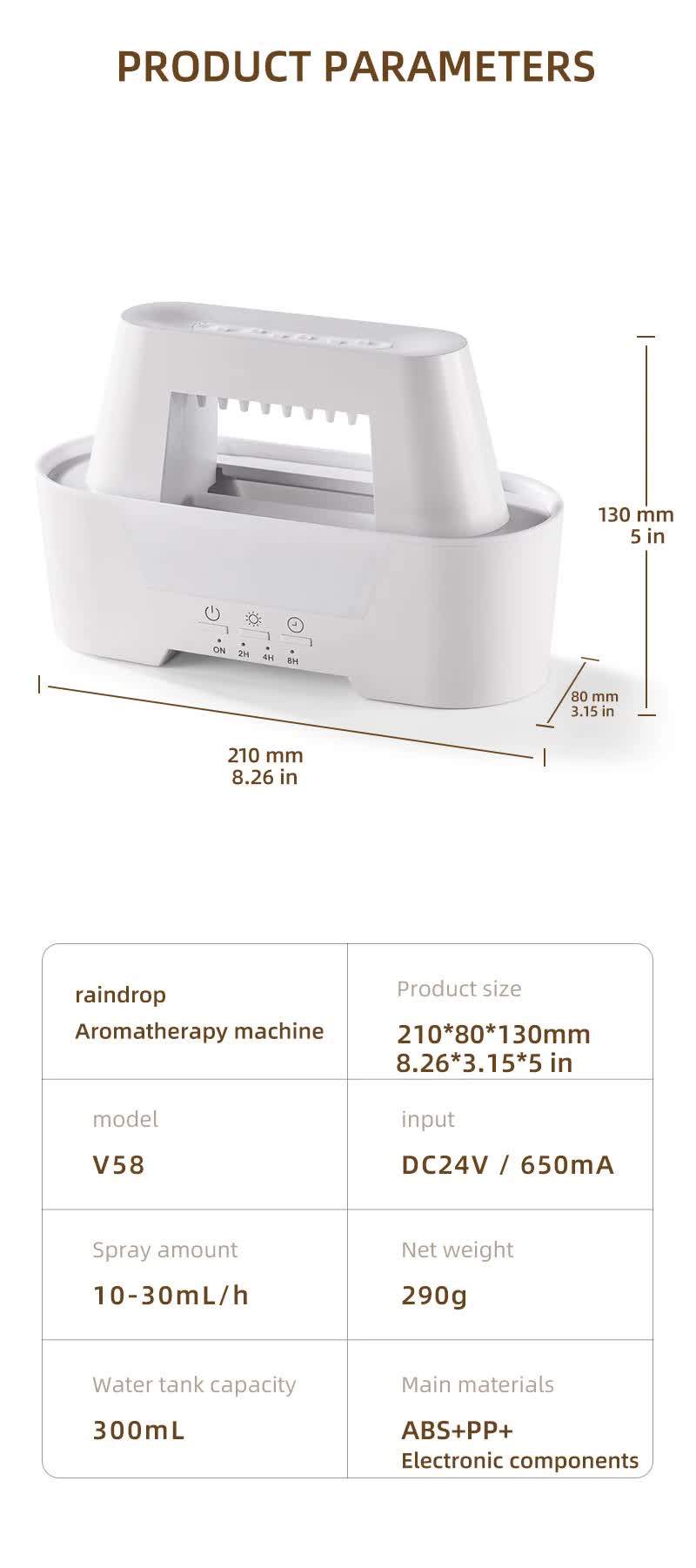 Black 300ml Ultrasonic Aroma Diffuser – Cracked Light Design Cool Mist Humidifier with Timer for Home & Office