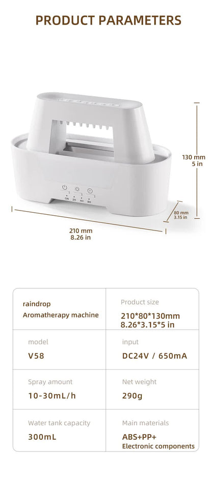 Black 300ml Ultrasonic Aroma Diffuser – Cracked Light Design Cool Mist Humidifier with Timer for Home & Office