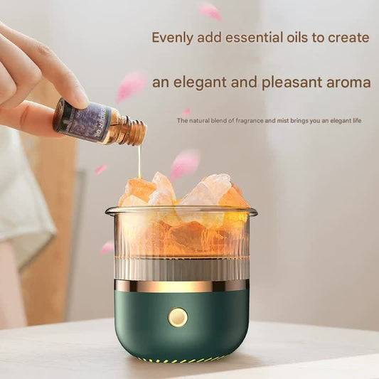 Crystal Humidifier with LED Light - Aromatherapy Diffuser for Home Relaxation(black)
