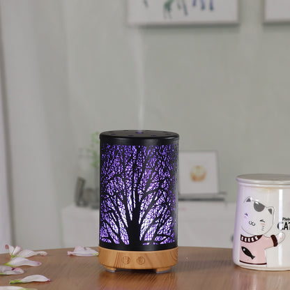 Black Forest Design Iron Essential Oil Diffuser - 7 Color LED Ultrasonic Cool Mist Humidifier 100ml
