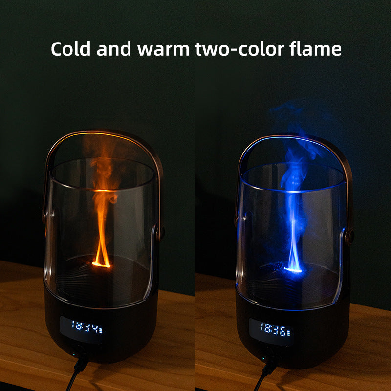Creative Retro Flame Essential Oil Diffuser – 200ml Ultrasonic Humidifier with Vintage Fire Effect, USB-C Portable Aroma Diffuser for Bedroom, Office & Camping