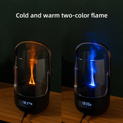 Creative Retro Flame Essential Oil Diffuser – 200ml Ultrasonic Humidifier with Vintage Fire Effect, USB-C Portable Aroma Diffuser for Bedroom, Office & Camping
