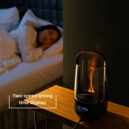 Creative Retro Flame Essential Oil Diffuser – 200ml Ultrasonic Humidifier with Vintage Fire Effect, USB-C Portable Aroma Diffuser for Bedroom, Office & Camping
