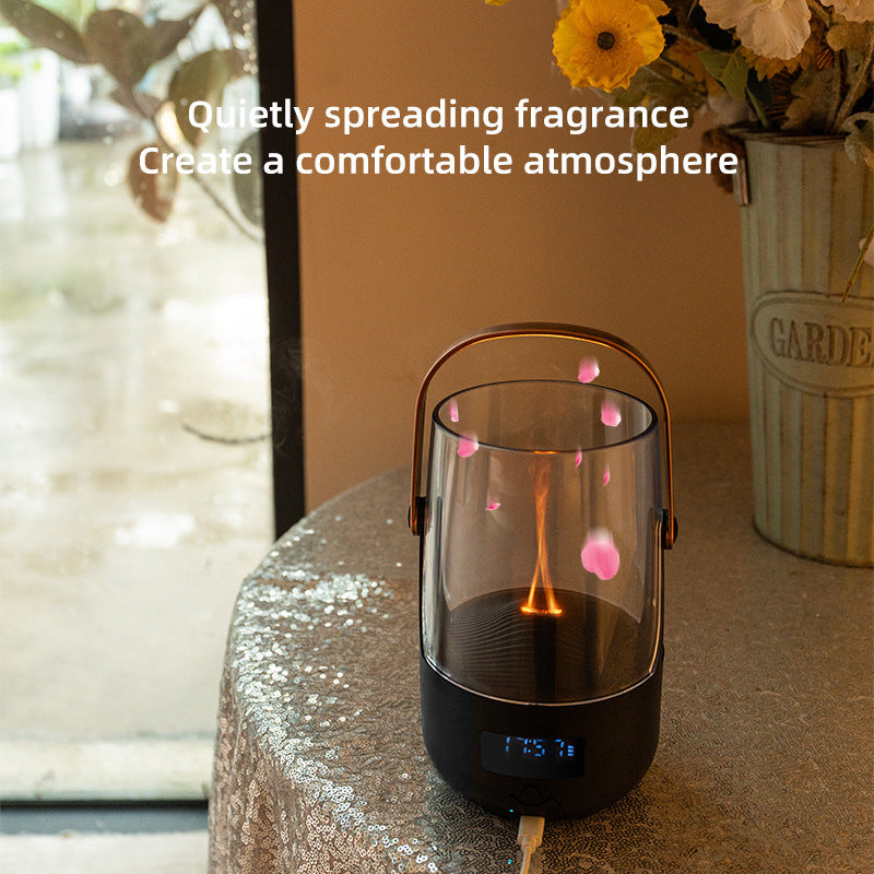 Creative Retro Flame Essential Oil Diffuser – 200ml Ultrasonic Humidifier with Vintage Fire Effect, USB-C Portable Aroma Diffuser for Bedroom, Office & Camping