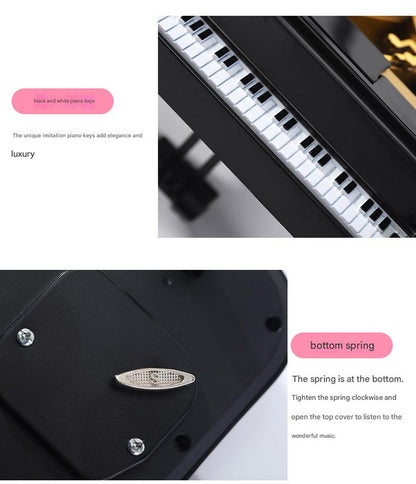 Classical Grand Piano Music Box with Dancing Ballerina(Dancing girl version - white)