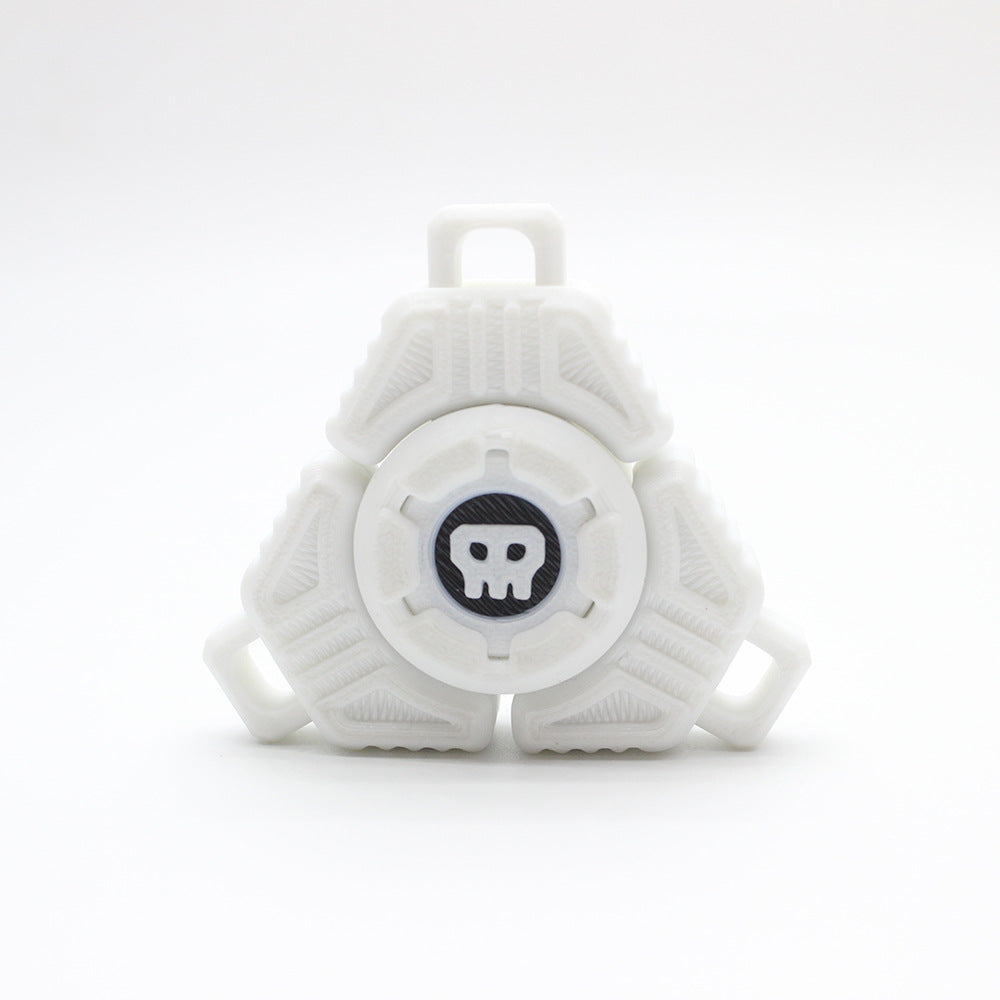 Two Sci-Fi Triangular Keychain Fidget Spinner - 3D Printed EDC Stress Relief Toy(white)