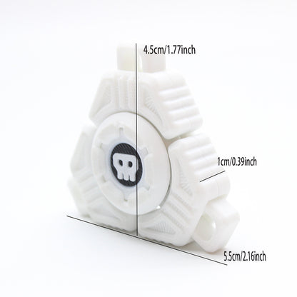 Two Sci-Fi Triangular Keychain Fidget Spinner - 3D Printed EDC Stress Relief Toy(white)