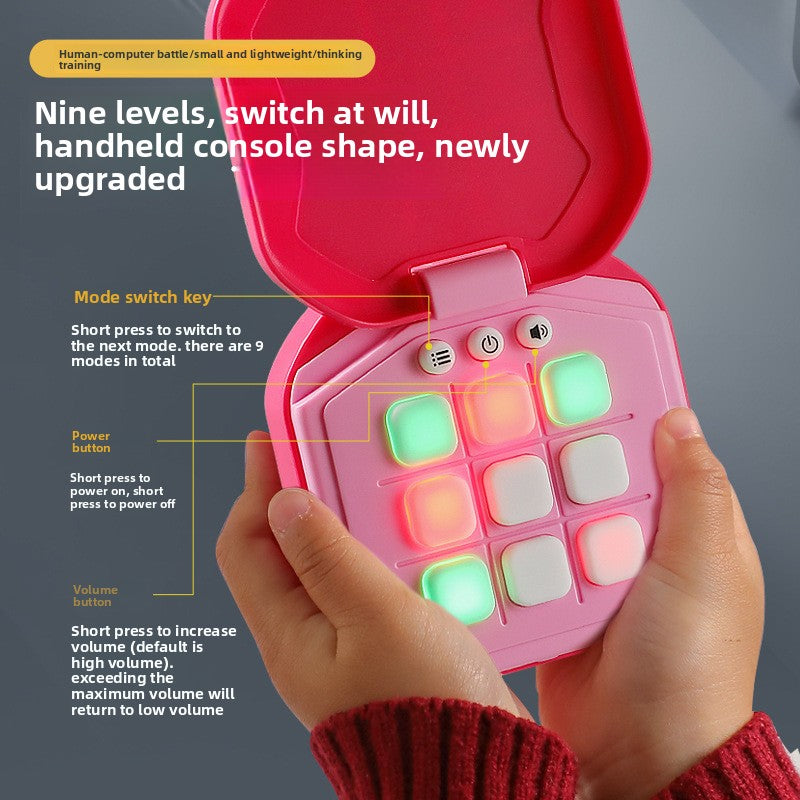 2 Pack Pink AI Tic-Tac-Toe Handheld Game Electronic Logic Training Machine with 9 Game Modes and Light-up Buttons for Kids Age 3+ Australian Home Travel