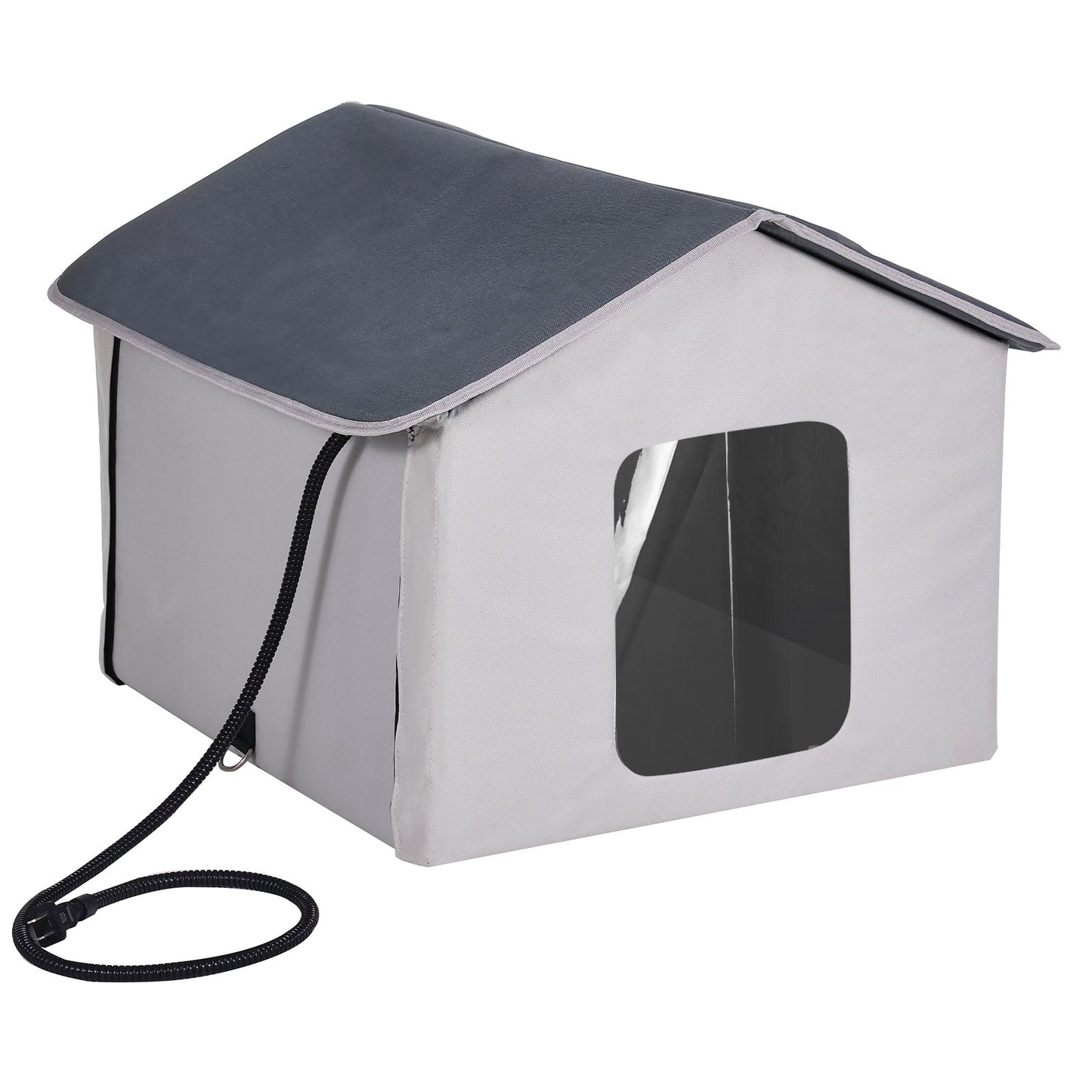 VEVOR Heated Cat House – 30W Outdoor Waterproof Cat Shelter with Thermostat & Insulated Design (600D Oxford Cloth)