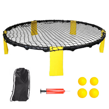 Portable Outdoor Spikeball Roundnet Game Set Team Beach Ball Game Bouncer Toy with Carrying Bag Net and 3 Balls Played Indoor Outdoor Lawn Beach Tailgating