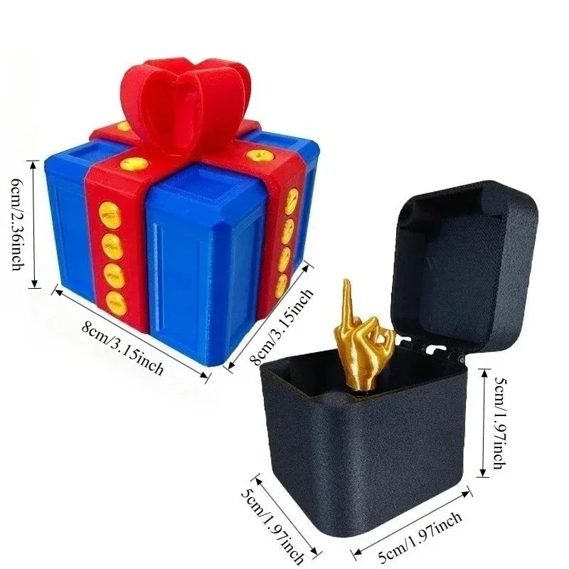 Screw-On Pop-Up Surprise Toys 3D Printer Toys Middle Finger Boxed Pranks Sculptures & Figurines Gift Box Decorations Printed