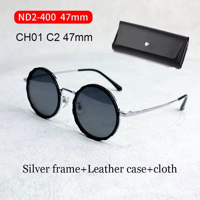 Handmade ND9 Adjustable Dimming Sunglasses Retro Punk round Men'S Outdoor Fishing UV400 Polarized Driving Sunglasses